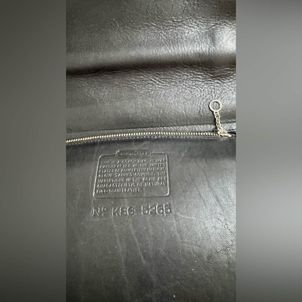COACH Vintage Lexington Black Smooth Leather Briefcase Crossbody Bag - Picture 7 of 16